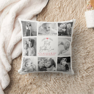 Coussin Best Bubbie Ever Modern Script 8 Photo Collage