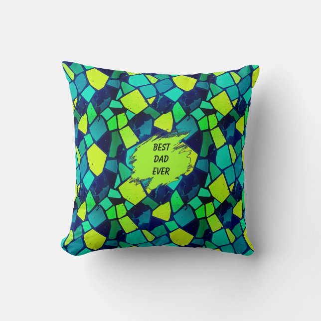 Coussin Best Dad Ever Geometric (Recto)