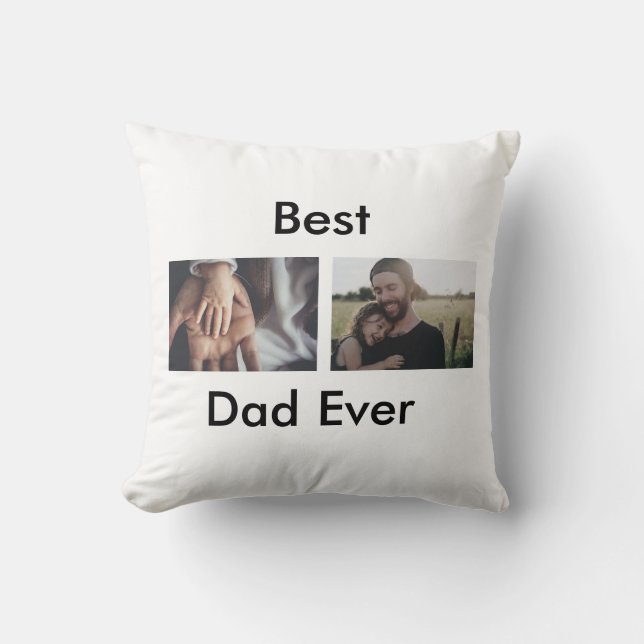 Coussin best dad ever happy fête des pères ajouter votre p (Recto)