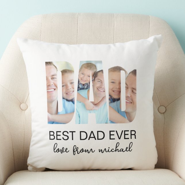 Coussin Best Dad Ever Photo Letter (Créateur téléchargé)