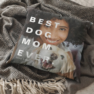 Coussin BEST DOG MOM JAMAIS Photo personnalisée