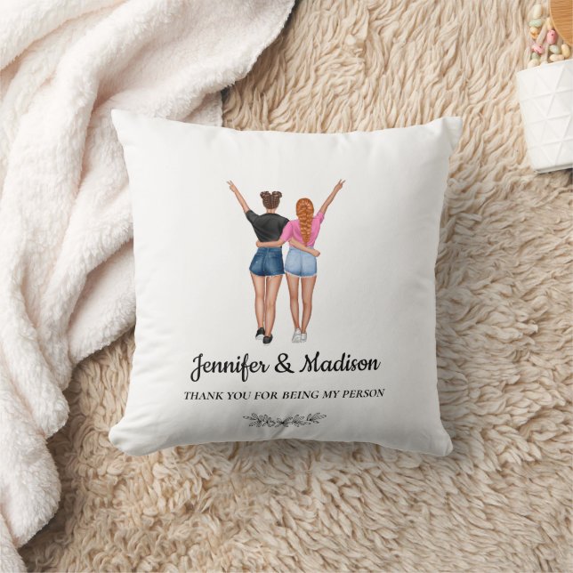 Coussin Best Friends BFF Besties Friendship Nom personnali (Couverture)