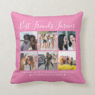 Coussin Best Friends Forever 6 Photo Citation Script Rose