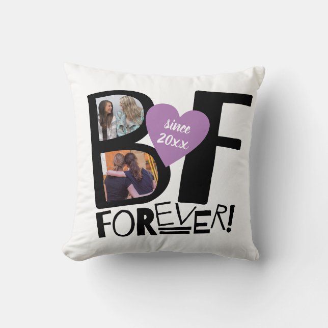 Coussin Best Friends Forever BFF mignon Photo moderne (Recto)