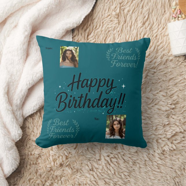 Coussin Best Friends Photo Gift Throw Pillow (Couverture)