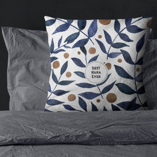 Coussin Best Nana Ever Indigo branche Fête des mères