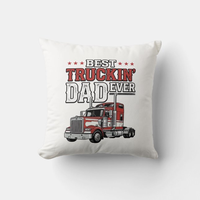 Coussin Best Truckin Dad Ever Vintage Truck Shirt Design_1 (Recto)