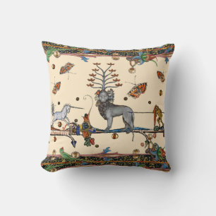 COUSSIN BESTIAIRE MÉDIÉVAL, BÊTE APOCALIYPTIQUE, UNICORN