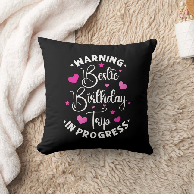 Coussin Bestie Anniversaire Voyage En Progrès Amis Coeur (Couverture)