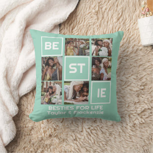 Coussin Bestie Best Friends 7 Photos et Texte Personnalisé