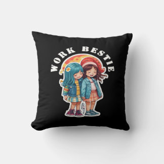 Coussin Bestie de travail classique - Citation amusante