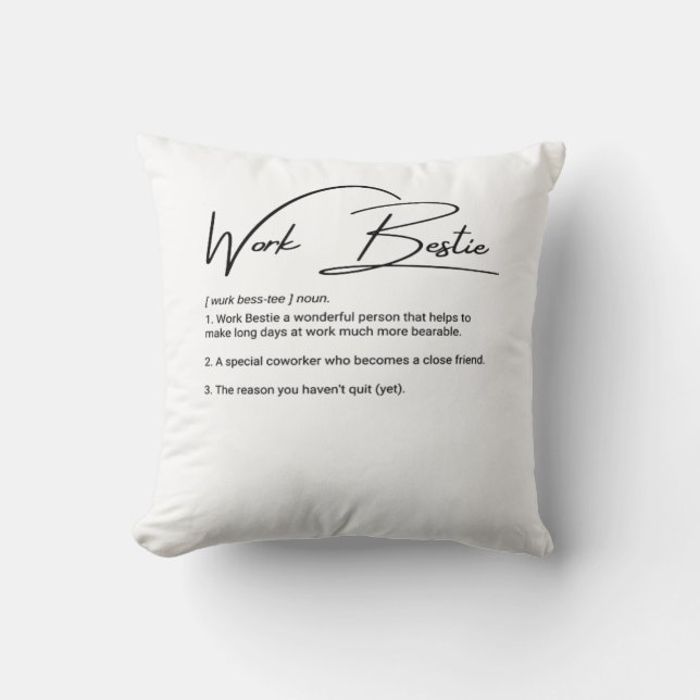 Coussin Bestie de travail Funny Coworker & collègue Classi (Recto)