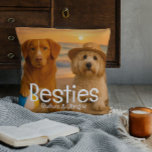 Coussin Besties BFF Amis Nom Photo personnalisée<br><div class="desc">Nom Modèle besties personnalisées coussin photo de Ricaso - idéal cadeau de conservation. Idéal pour les animaux de compagnie,  les personnes ou les deux ajouter une photo à l'avant et une deuxième à l'arrière. ajouter des noms</div>