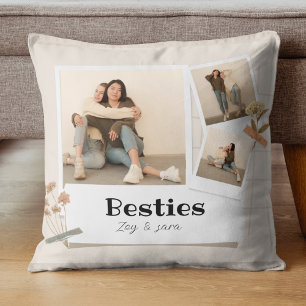 Coussin BESTIES, Collage de photos et noms   BFF