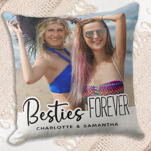 Coussin Besties Forever Personnalisé 2 Photo Best Friends