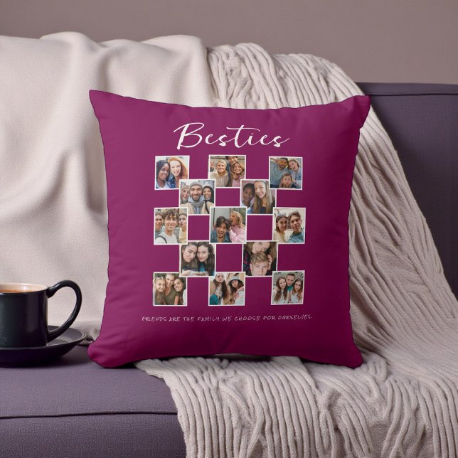 Coussin Besties Photo Collage de dons d'amis modernes (Créateur téléchargé)