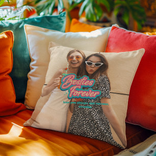 Coussin Besties pour toujours lettre rétro   Photo