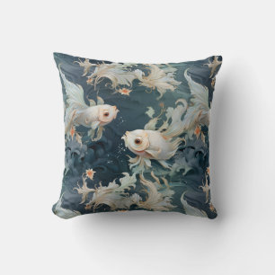 Coussin Bêta poisson bleu blanc