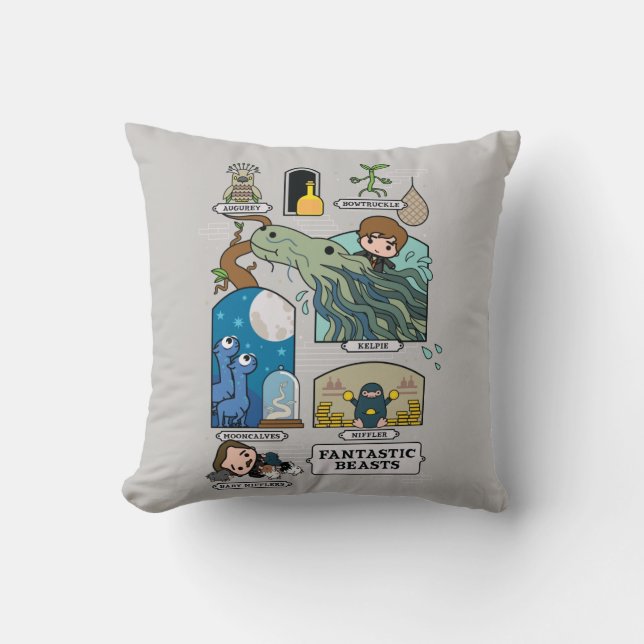 Coussin Bêtes De Cartoon Dans Les Habitats (Recto)