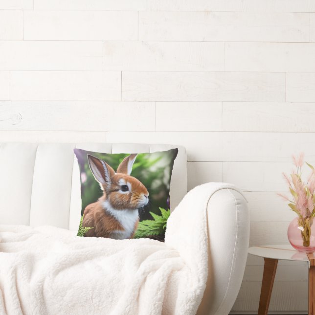Coussin "Betsy le lapin : Un Brown sucré et blanc délice" (Canapé)