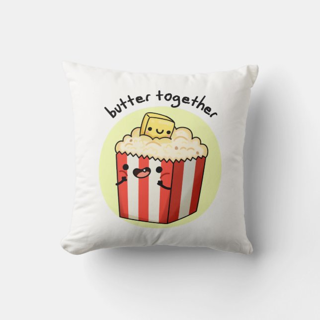Coussin Beurre Ensemble Funny Beurre Popcorn Pun (Recto)
