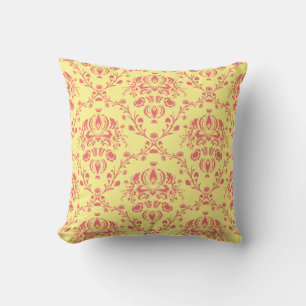 Coussin Beurre et canneberge Damas