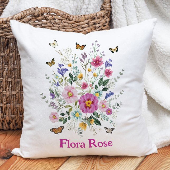 Coussin Beurre Fleur sauvage coloré Jardin Bébé Fille (Créateur téléchargé)