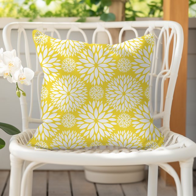 Coussin Beurre gaie Motif floral jaune (Créateur téléchargé)