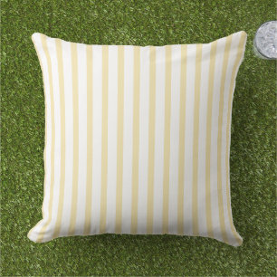 Coussin Beurre jaune et blanc rayé