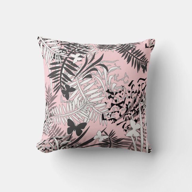 Coussin Beurre tropicale feuille de palme tropicale sans j (Recto)