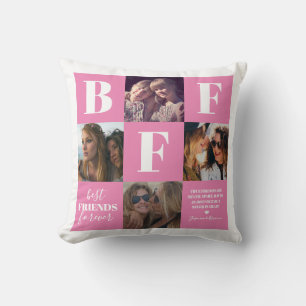 Coussin BFF Besties Photo Collage rose