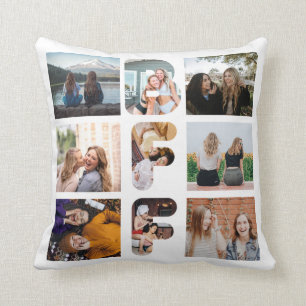 Coussin BFF meilleur ami chic photo moderne Collage