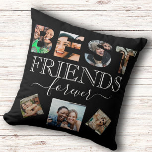 Coussin BFF Photo Collage Best Friend Citation B&W Throw P