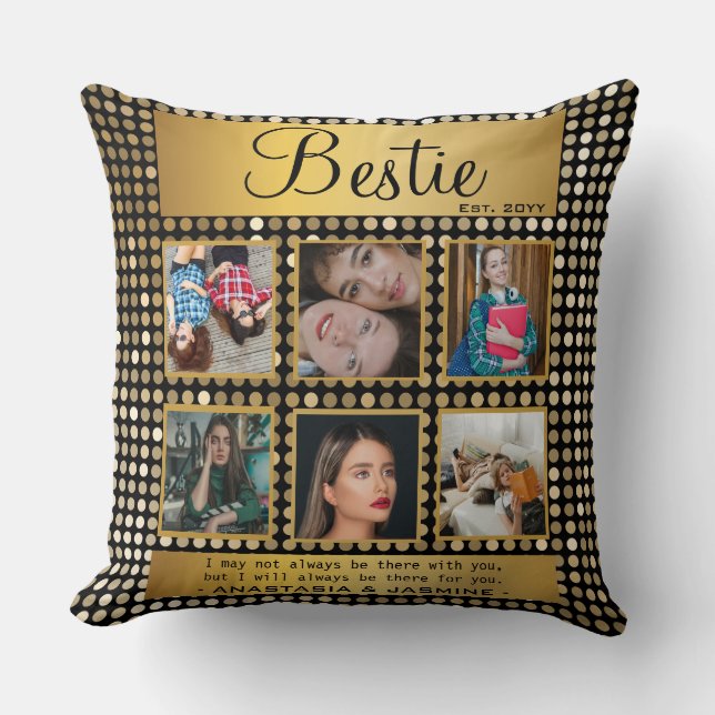 Coussin BFF Photo Collage Best Friend Citation Parties sci (Recto)