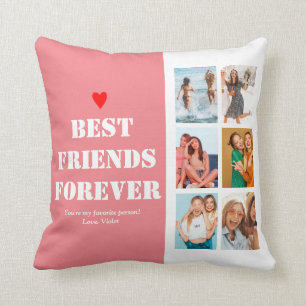 Coussin BFF Photo Collage Meilleur Ami Cadeau Anniversaire