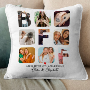 Coussin BFF Photo Collage Personnalisé Best Friends Bestie
