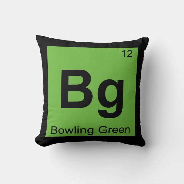Coussin Bg - Bowling Green Kentucky Symbole Chimique (Recto)