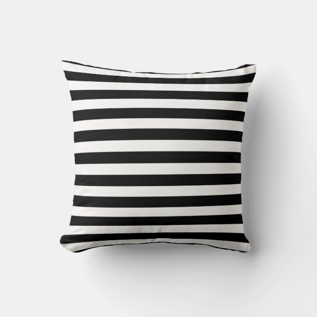 Coussin BG Stripes Motif wride noir + votre arrière - plan (Recto)