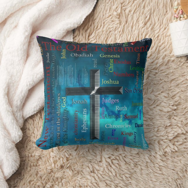 Coussin BIBLE et religion concept de nuage de mots bleu (Couverture)