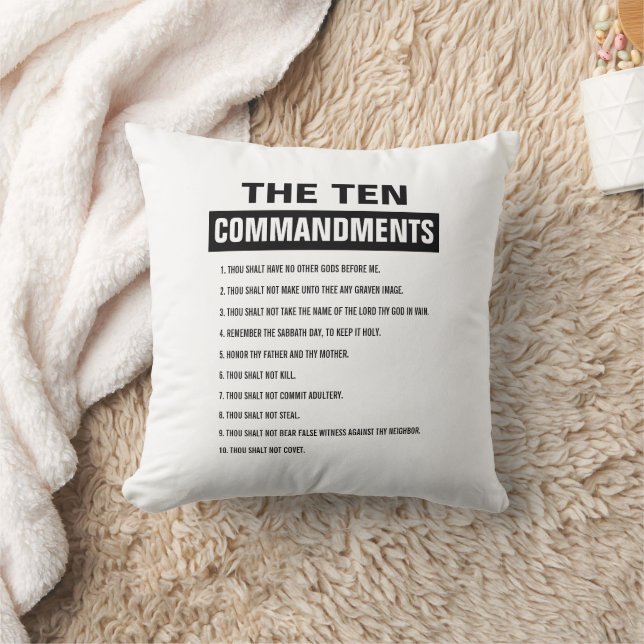 Coussin Bible Verse Chrétien Religieux Dix Commandements (Couverture)