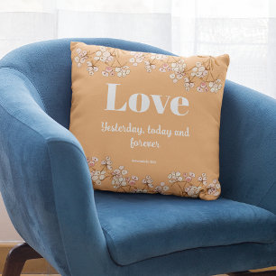 Coussin Bible verse Crème Caramel Floral