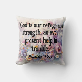 Coussin Bible verse Psalms typography floral watercolor