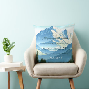 Coussin Bible Verse Psaume 121:1-2