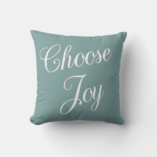 Coussin Bible Verse Teal Choisissez Joie (Recto)