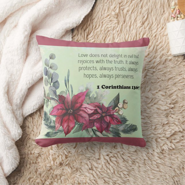 Coussin Bible verset floral (Couverture)