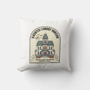 Coussin Bibliothèque hantée Salem Fantôme Vintage Hallowee