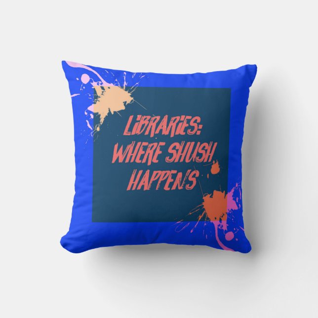 Coussin Bibliothèques… où se produit chut… (Recto)