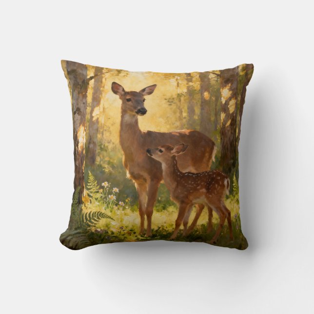 Coussin Biche et faon (Recto)