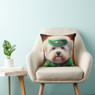 Coussin Bichon Frisé Chien Conduite Vélo St. Patrick