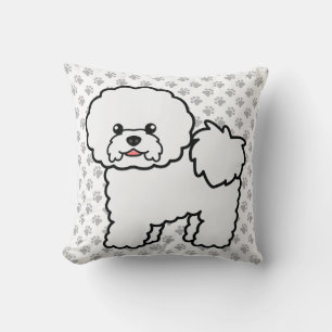Coussin Bichon Frise Chien de Dessin Animé Mignon & Pattes